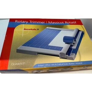 Quartet AccuSafe T Rotary Trimmer Paper Cutter Heavy‎ Duty Steel Base Blue NWT